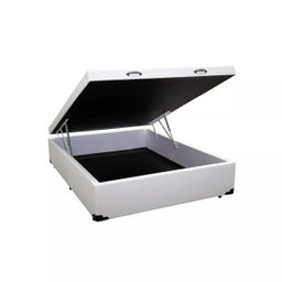 Base Box Baú Viúva Sintético Bege - 45x128x188 - 2