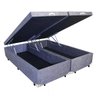 Base Box Baú King Bipartido Suede Cinza 198x203x39 - 2