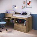 Ver imagem 1 de Cama Alta de Solteiro Multifuncional sem Colchão Cj4080 Linha Jacarta Art In Móveis