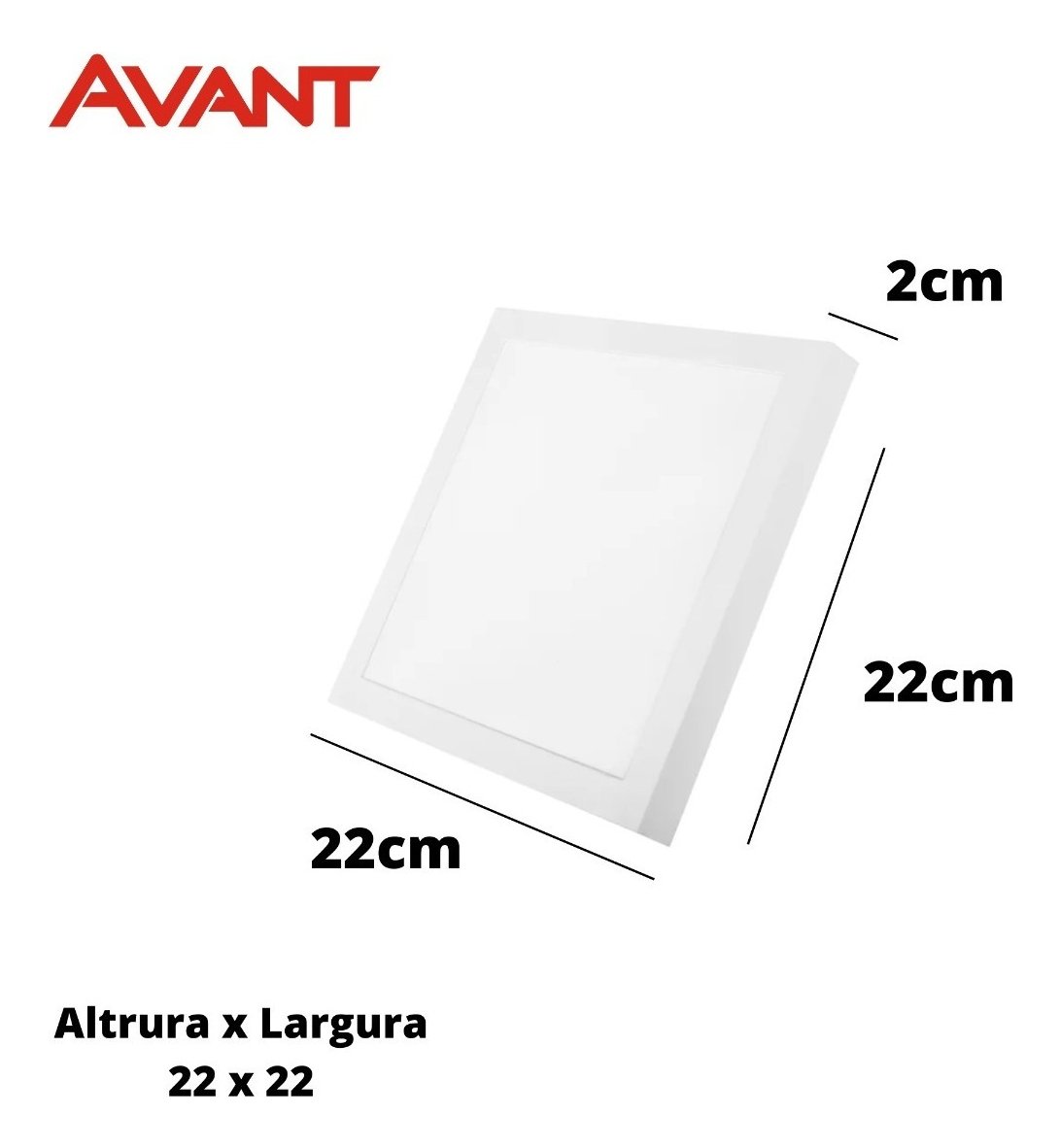 Luminária Plafon Led de Teto Avant Painel Quadrado Sobrepor 18w 110v/220v - 4