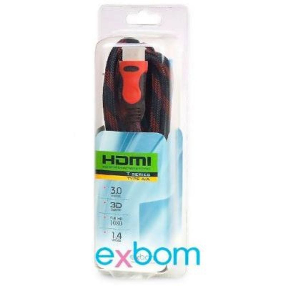 Cabo Hdmi Blindado Versao 1.4 com 3 Metros com Malha de Nylon e Filtro Od6.8 Exbom Cbx-h30cm - 2