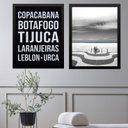 Ver imagem 1 de Kit 2 Quadros Rio de Janeiro Zona Sul - Bairros 45x34cm - com Vidro:moldura Preta