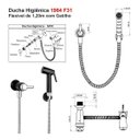 Ver imagem 3 de Ducha Higienica 1984 F31 Preto com Cromado Lorenzetti