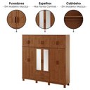 Ver imagem 4 de Guarda Roupa Casal Madeira Macica Taeda 12 Portas 225 Cm 1242c Castanho Festra