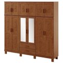 Ver imagem 1 de Guarda Roupa Casal Madeira Macica Taeda 12 Portas 225 Cm 1242c Castanho Festra