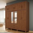 Ver imagem 2 de Guarda Roupa Casal Madeira Macica Taeda 12 Portas 225 Cm 1242c Castanho Festra