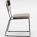 Ver imagem 7 de Kit 02 Cadeiras Decorativas Estofada Allana L02 Faixa Corano Preto Linho Bege - Lyam Decor
