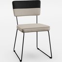 Ver imagem 3 de Kit 02 Cadeiras Decorativas Estofada Allana L02 Faixa Corano Preto Linho Bege - Lyam Decor