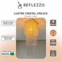 Ver imagem 3 de Lustre Pendente Luminária Cristal Acrílico de Alto Brilho, 17x48. Reflezzo Lustres e Decoração.