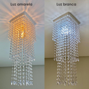 Ver imagem 2 de Lustre Pendente Luminária Cristal Acrílico de Alto Brilho, 17x48. Reflezzo Lustres e Decoração.
