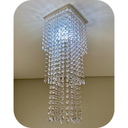 Lustre Pendente Luminária Cristal Acrílico de Alto Brilho, 17x48. Reflezzo Lustres e Decoração. - 1