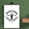 Quadro com moldura beer pub chop retro bar copo craft 40x60 - 1