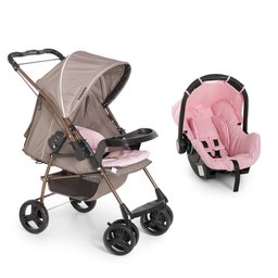 Carrinho Milano Rev Ii Travel System Cappuccino Rosa - 1