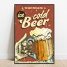 Quadro com moldura caneca cerveja pub chop retro bar 40x60 - 1