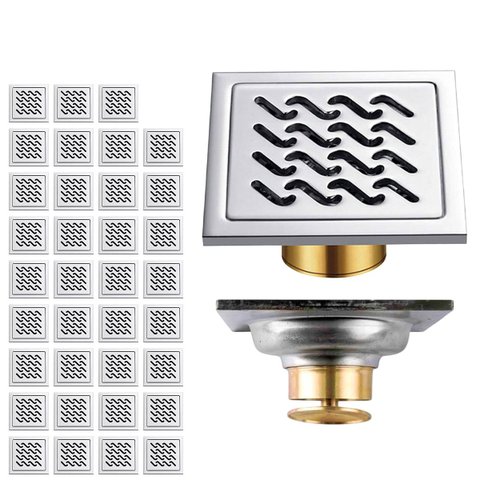 Ralo Inox 10x10 Kit 35 Uni Banheiro Casa Cozinha Anti Odor Anti Inseto Quintal Seguro Lavabo Resiste