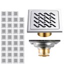 Ver imagem 1 de Ralo Inox 10x10 Kit 35 Uni Banheiro Casa Cozinha Anti Odor Anti Inseto Quintal Seguro Lavabo Resiste