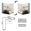 Ver imagem 3 de Guarda Roupas Modulado com Cabeceira de Casal Florença 6 Portas 5 Gavetas Branco Moval