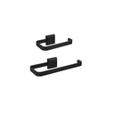 Ver imagem 1 de Kit Porta Papel Higiênico e Porta Toalha de Rosto Luxo Preto Fosco