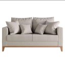 Ver imagem 1 de Sofá 2 Lugares Living Beny Base de Madeira Linho Cotton Cru Harpia Decor