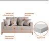 Sofá 2 Lugares Living Beny Base de Madeira Linho Cotton Cru Harpia Decor - 4