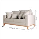 Ver imagem 3 de Sofá 2 Lugares Living Beny Base de Madeira Linho Cotton Cru Harpia Decor