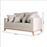 Sofá 2 Lugares Living Beny Base de Madeira Linho Cotton Cru Harpia Decor - 3