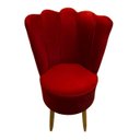 Ver imagem 2 de Cadeira Poltrona Decorativa Pétala Veludo Luxo Premium Pés Retrô Palito Sala e Quarto Vermelho