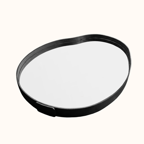 Bandeja Decorativa Espelhada Luxo para Sala e Lavabo Flyt 38cm:Preto