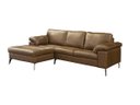 Ver imagem 2 de Sofá de Couro Asti 2 Lugares com Chaise Esquerda Marrom Bicolor - Mempra Design