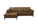 Ver imagem 1 de Sofá de Couro Asti 2 Lugares com Chaise Esquerda Marrom Bicolor - Mempra Design