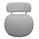 Ver imagem 6 de Poltrona Decorativa Greta Base Fixa Ouro Fosco Bouclé Cinza Claro - Nexta Casa