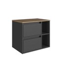 Ver imagem 2 de Gabinete de Banheiro com 1 Porta 1 Gaveta 2 Nichos 60cm Suspenso Multimóveis Crpro-BAL023 Mel/