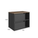 Ver imagem 3 de Gabinete de Banheiro com 1 Porta 1 Gaveta 2 Nichos 60cm Suspenso Multimóveis Crpro-BAL023 Mel/