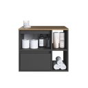 Ver imagem 4 de Gabinete de Banheiro com 1 Porta 1 Gaveta 2 Nichos 60cm Suspenso Multimóveis Crpro-BAL023 Mel/