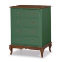 Ver imagem 1 de Cômoda de Madeira 4 Gavetas Pés Luiz Xv 60816 Hannover Linz Móveis - Verde/imbuia