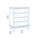 Ver imagem 4 de Cômoda de Madeira 4 Gavetas Pés Luiz Xv 60816 Hannover Linz Móveis - Verde/imbuia