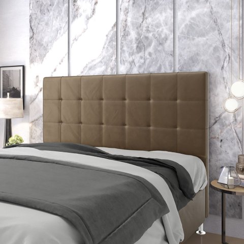 Cabeceira Áurea 160 para Cama Queen N-029 Veludo Capuccino Aradecor