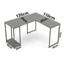 Ver imagem 3 de Mesa Escrivaninha em L Cairo para Home Office Moderna Estilo Diretor para Escritório e Estudo