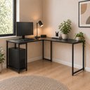 Ver imagem 1 de Mesa Escrivaninha em L Cairo para Home Office Moderna Estilo Diretor para Escritório e Estudo