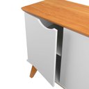 Ver imagem 3 de Buffet Aparador 122cm 3 Portas Pés Madeira Prism 1.2 Patrimar Branco/cinamomo