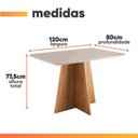 Ver imagem 3 de Conjunto Sala de Jantar Mesa 1,20m Moove 4 Cadeiras Linho Milano Madeirado / Creme