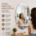 Ver imagem 7 de Espelho Adesivo Decorativo Kit 4 Ovais 40x60cm Parede Plastico Autoadesivo Multiuso Banheiro Quarto
