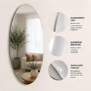 Ver imagem 5 de Espelho Adesivo Decorativo Kit 4 Ovais 40x60cm Parede Plastico Autoadesivo Multiuso Banheiro Quarto