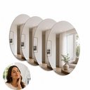 Ver imagem 6 de Espelho Adesivo Decorativo Kit 4 Ovais 40x60cm Parede Plastico Autoadesivo Multiuso Banheiro Quarto