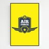 Quadro com moldura força aerea force escudo 40x60 amarelo - 1