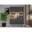 Ver imagem 1 de Kit Cozinha Atacama Grafite 4 Portas 1 Gaveta MDP Madeira