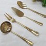 Conjunto Dourado de Talheres para servir com 4 peças - 1