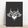 Quadro com moldura viking barba medieval nerd machados 40x60 - 1