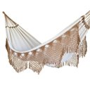 Ver imagem 1 de Rede de Descanso Dormir Bege com Caramelo Casal Luxo Reforçada