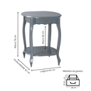 Ver imagem 4 de Mesa de Apoio Oval Clássica Decorativa de Madeira com Pés Luiz Xv - Cinza Laca